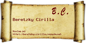Beretzky Cirilla névjegykártya